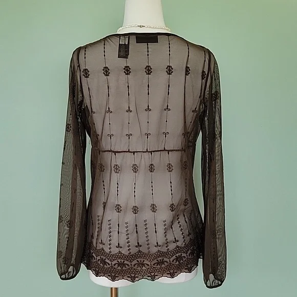 Axcess Y2K Vintage Sheer Lace Blouse - Picture 4 of 7